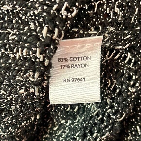 J. Jill Marled Black Knit Deep V-Neck Tunic Sweater size large - Picture 5 of 5